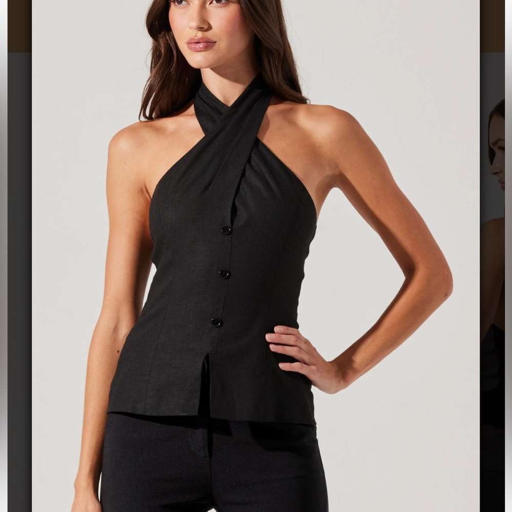 NWT Yaritza Crossover Linen Blend Vest